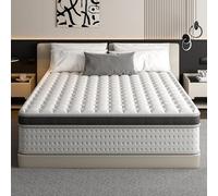 TEENO Matelas Hybride 160x200x25 cm Mousse à mémoire de Forme-Ressorts Ensachés-Hypoallergénique Anti-Pilling