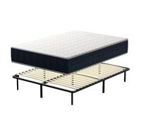 TEENO Mémoire Ensemble Composè,Matelas en Mousse 160x200x28 cm et Mousse A Mémoire Matelas +Sommier à Lattes sur Pieds-9 Inclus