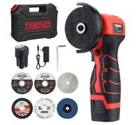 TEENO Meuleuse d'angle 19 500 tr/min - Meuleuse sans fil 76 mm, kit complet avec 2 batteries 2 Ah et 6 disques