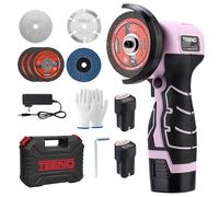 TEENO Mini Meuleuse d’Angle Sans Fil 76 mm, 19 500 tr/min, 2 Batteries | Disqueuse compacte pour découpe meulage polissage métal bois carrelage plastique avec 6 disques 2x2000 mAh chargeur coffret