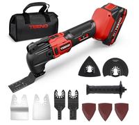 TEENO Outil Multifonction Oscillant Sans Fil 20V, Brushless Outil Multifonction Sans Fil avec 6 Vitesses Variables, 8500-21000 tr/min, Chargeur, Angle Oscillant 4°, Pour Racler, Polir, Couper