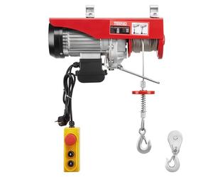 TEENO Palan électrique 1450W 20 m, Surcharge Ascenseur Treuil électrique 220V, Suspension Simple et Double 400KG/800KG,6 m/min |12 m/min Rouge