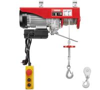 TEENO Palan électrique 1450W, Surcharge Ascenseur Treuil électrique 220V 20m, Suspension Simple et Double400KG/800KG,6 m/min |12 m/min Rouge (400KG/800KG)