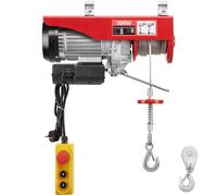 TEENO Palan électrique 1800W 20 m, Surcharge Ascenseur Treuil électrique 220V, Suspension Simple et Double 500KG/1000KG,6 m/min |12 m/min Rouge