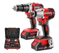 Teeno Perceuse Visseuse Perceuse a Percussion, 100Nm, 2 Batterie 2.0Ah
