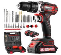 TEENO Perceuse visseuse sans fil 21V, couple 45 Nm, 2 batteries 2,0 Ah