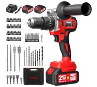 TEENO Perceuse Visseuse Sans Fil 21V Pour Batterie Makita 2 Batteries 4.0Ah,130Nm Max Brushless Visseuse Devisseuse Sans Fil avec 76 Accessoires et Valise,20+3 RéGlages de Couple,2 Vitesses,LED