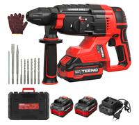 TEENO Perforateur sans fil, 6x forets, Batterie 20V 4.0Ah