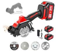 TEENO Scie Circulaire Sans Fil, Coupe Bois et Panneaux, 4 Lames 76mm | 2x4,0Ah Batteries, Compatible Makita Batteries, 20000tr/min, Réglage Profondeur & Biseau 0-45°, Ergonomique, Moteur Brushless