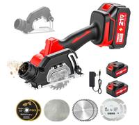 TEENO Scie Circulaire Sans Fil, Coupe Bois et Panneaux, 8 Lames 76mm | 2x2,0Ah Batteries, Compatible Makita Batteries, 20000tr/min, Réglage Profondeur & Biseau 0-45°, Ergonomique, Moteur Brushless