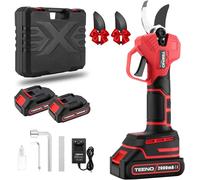TEENO Sécateur Électrique Sans Fil Brushless,2 * 2000mAh Batteries,Professionnel Sécateur Lame Convient Pour Les Jardins,Les Branches