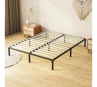 TEENO Sommier 160x200, Sommier à Lattes avec 9 Pieds pour Adulte, Cadre de Lit 160x200 avec Sommier, 2x14 Lattes, 26cm de Hauteur avec Rangement, Lit Deux Places
