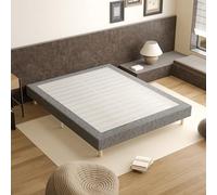TEENO Sommier 180x200 | Sommier Tapissier en Tissu Gris | Lit Double King Size | 2x14 Lattes avec 9 Pieds | Structure Robuste et Stable | Confort Optimal pour Deux Personnes | Hauteur 29 cm