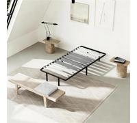 TEENO Sommier 90x190 | Cadre de Lit avec 6 Pieds | 1x8 Lattes Confortables de 150 mm | Montage Rapide | Sommier Lattes 90x190cm Stable et Résistant pour Adulte