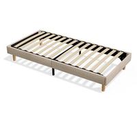TEENO Sommier 90x190 cm | Sommier Tapissier avec Cadre Beige 90 x 190 cm | 6 Pieds | sans Bruit + Anti-Mite | Tissu Respirant | Confortable pour Chambre Enfant/Adulte | Design Simple