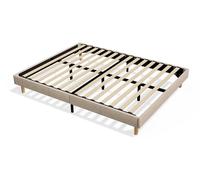 TEENO Sommier Tapissier 140x200 cm Beige à 14 Lattes | Charge Max 250kg | Lit 2 Personnes | Durable pour Longue Utilisation | Sûr pour Couple Adulte
