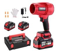TEENO - Souffleur sans Fil 21V - Vitesse 31000 TR/Min, Léger, Compact, Boîte à Outils Incluses, 2x6,0Ah Batteries - Chargeur, Compatible Batteries Makita, Idéal pour Terrasse, Allées et Jardin