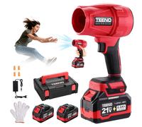 TEENO - Souffleur sans Fil 21V – Vitesse 31000 TR/Min, Léger, Compact, Boîte à Outils Incluses, 2x6,0Ah Batteries - Chargeur, Makita Compatible