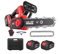 TEENO Tronçonneuse 12 pouces sans fil brushless 1200W, 2x4Ah, graissage auto