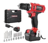 TEENO Visseuse à batterie 21 V, 2 vitesses, perceuse à piles, 1 batterie au lithium 1,5 Ah