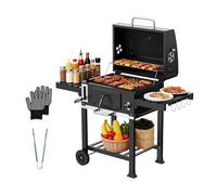 Teeno XXL Barbecue au Charbon de Bois, Thermomètre Intégré, Cheminée, Tire - Bouchon et Unité de fumage,Barbecue XXL avec Grille de Maintien au Chaud, Fêtes et Réunions de Famille