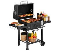 TEENO XXL Barbecue au Charbon de Bois, Thermomètre Intégré, Cheminée, Tire - Bouchon et