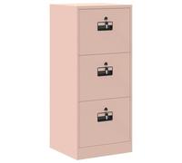 Teenpull Armoire de classement rose en acier laminé à froid avec 3 tiroirs et serrures à cylindres 45,5 x 42 x 106,5 cm, compacte, peu encombrante pour bureau, salon et chambre à coucher