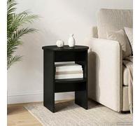 Teenpull Armoire latérale noire en bois de 40 x 50 cm de diamètre avec espace de rangement et étagère, buffet moderne pour salon, salle à manger, couloir, cuisine, buffet compact avec étagère et porte