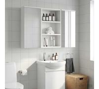 Teenpull Armoire murale de salle de bain blanche en bois 40 x 16 x 62,5 cm avec 2 étagères, montage mural, gain de place, espace de rangement pour meubles de salle de bain, lavabo, lavabo