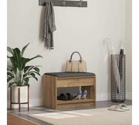 Teenpull Banc de couloir avec coussin et étagère en chêne Artisan 63 x 38 x 45 cm, banc avec espace de rangement, banc rembourré pour couloir, garde-robe, couloir, étagère à chaussures, banc moderne