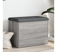 Teenpull Banc de couloir avec espace de rangement, gris sonoma, 62 x 42 x 45 cm, banc rembourré avec couvercle à charnière, coffre de rangement pour couloir, garde-robe, salon, banc à chaussures