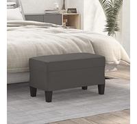 Teenpull Banc en simili cuir gris 70 x 35 x 41 cm - Siège rembourré pour couloir, chambre à coucher, salon, entrée - Siège compact pour chaussures, coin de rangement et confort quotidien