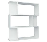 Teenpull Bibliothèque Blanc en Bois d'ingénierie 80x24x96 cm avec 3 Grands Compartiments et 6 Petits, Étagère Séparateur de Pièce, Meuble de Rangement pour Livres, DVD et Décoration