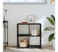Teenpull Bibliothèque chêne Noir 68,5 x 32 x 68,5 cm avec 4 étagères, unité de Rangement, Meuble Contemporain pour Chambre ou Bureau, étagère de Rangement Fonctionnelle et Design épuré