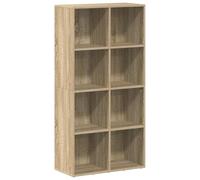 Teenpull Bibliothèque chêne Sonoma 66x30x130 cm Bois d’ingénierie 8 Compartiments étagère Polyvalente Buffet Rangement Salon Chambre