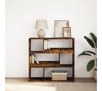 Teenpull Bibliothèque en chêne fumé - 100 x 33 x 94,5 cm - Étagère sur pied avec 6 compartiments comme séparateur de pièce pour salon, bureau, chambre d'enfant, pour ranger livres, dossiers et