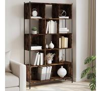 Teenpull Bibliothèque en chêne fumé - 102 x 28 x 172 cm - Étagère stable avec 5 étagères - Rangement polyvalent pour livres, décoration