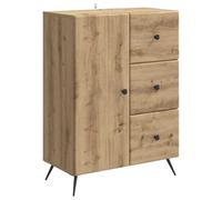 Teenpull Buffet en chêne Artisan - 66 x 34,5 x 90 cm - Avec tiroirs et porte - Buffet moderne - Pour salon, salle à manger, bureau, rangement polyvalent et espace de rangement