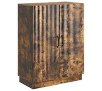 Teenpull Buffet en chêne fumé - 66 x 34,5 x 87 cm - Avec espace de rangement - Tiroir - Étagère de porte pour salon, salle à manger, cuisine - Design moderne - Rangement polyvalent