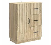 Teenpull Buffet en chêne Sonoma 66 x 34,5 x 87 cm avec tiroir, porte, étagère de rangement pour salon, salle à manger, couloir, cuisine, design moderne