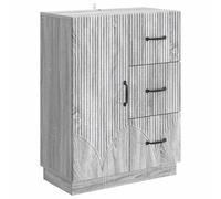 Teenpull Buffet gris Sonoma 66 x 34,5 x 87 cm avec tiroir, porte, étagère, espace de rangement pour salon, salle à manger, chambre à coucher, couloir, cuisine, bureau, design moderne