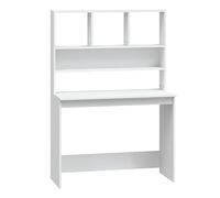 Teenpull Bureau avec étagères Blanc en Bois d'ingénierie 102x45x148 cm, Bureau d'ordinateur Compact avec Rangement, Bureau de Bureau à Domicile, Bureau de Travail Stable et Facile à Nettoyer