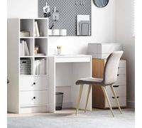Teenpull Bureau Blanc en Bois d'ingénierie 60 x 50 x 76 cm pour Bureau à Domicile, Bureau Informatique Compact, idéal Coin Travail, Design Minimaliste Stable et Facile à Assembler
