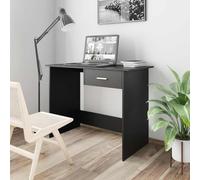 Teenpull Bureau Noir en Bois d’ingénierie 100x50x76 cm avec Tiroir Bureau d’Ordinateur Compact pour Bureau à Domicile ou Coin Bureau avec Rangement Facile à Nettoyer