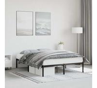 Teenpull Cadre de lit en métal noir 135 x 190 cm avec sommier à lattes et espace de rangement, cadre de lit stable pour chambre à coucher, chambre d'amis, chambre d'adolescent, instructions de montage