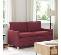 Teenpull Canapé 2 places en tissu rouge vin avec cadre en métal, housses amovibles, coussin extra épais, 156 x 81 x 87,5 cm, pour salon, chambre d'amis, facile d'entretien, intérieur