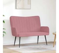 Teenpull Canapé 2 places en velours rose, 115 x 61 x 87 cm, cadre en métal, 2 places, pour salon et chambre à coucher, intérieur, assise confortable au look moderne