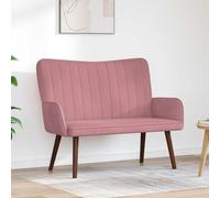 Teenpull Canapé 2 places en velours rose - Cadre en métal - 115 x 61 x 87 cm - Canapé de salon pour chambre à coucher et chambre d'amis, solution d'assise compacte avec rembourrage doux