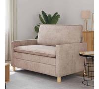 Teenpull Canapé beige 126 x 81 x 87,5 cm en polyester, 2 places avec cadre en métal, coussins épais, housses amovibles, meubles de salon pour intérieur et usage quotidien