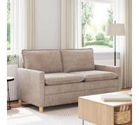 Teenpull Canapé beige en polyester, 156 x 81 x 87,5 cm, cadre en métal robuste, 2 places avec housses de coussin amovibles, rembourré, pour salon et chambre d'amis, beige